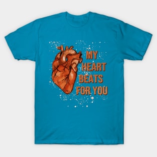 my heart beats for you valentines day idea gift T-Shirt